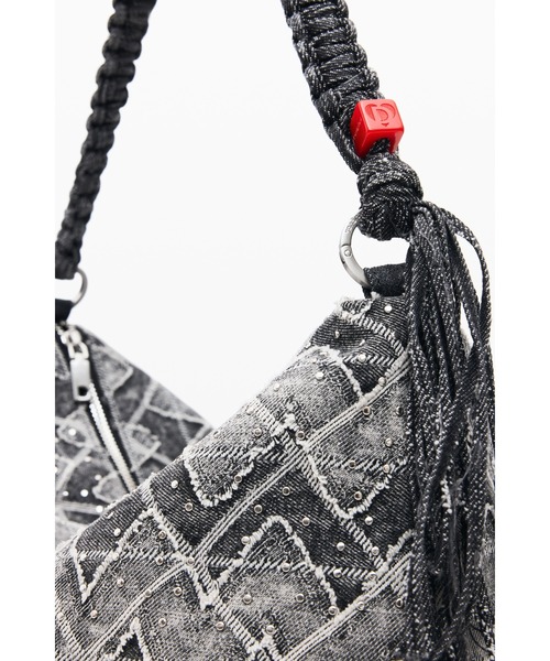Desigual（デシグアル）の「Large Shoulder Bag with Jacquard Pattern/ジャカード柄ラージショルダーバッグ（ハンドバッグ・レディース・ブルー・FREE）」の8枚目の写真