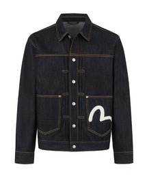 【EVISU】HT ECRU SEAGULL PRINTED DENIM JACKET / インディゴ [2ESHTM5DJ1241RXCT]