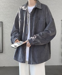オーバーサイズコーデュロイ長袖シャツ