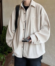 オーバーサイズコーデュロイ長袖シャツ
