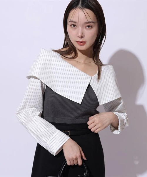 Mystrada ビックカラードッキングニット　黒 Mystrada ビックカラードッキングニット 黒 Mystrada（マイ