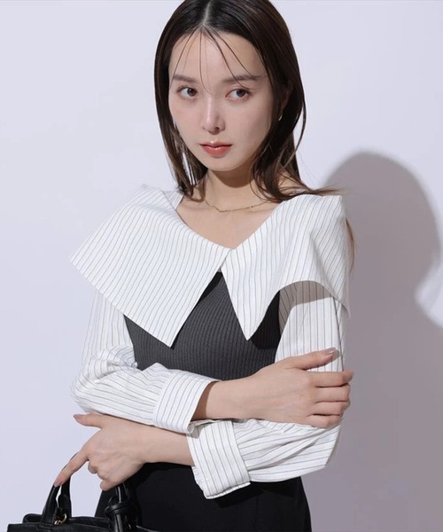 【タグ付き未使用】 Mystrada❤︎ビックカラードッキングニット　ベージュ タグ付き未使用】 Mystrada❤︎ビックカラードッキングニット