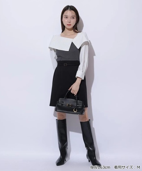 シャツカラードッキングニット（ニット/セーター）｜Mystrada