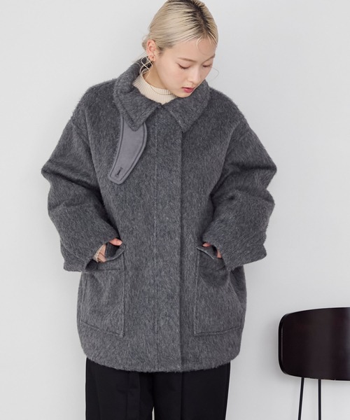 セール】【forksy.】2WAYシャギーメルトンオーバーサイズポケット