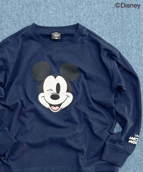 Disney(ディズニー)の「【Disney/ディズニー】MICKEYミッキーマウス キッズ オーバーサイズロンT(Tシャツ/カットソー・キッズ・オレンジ/チャコール/ベージュ/ネイビー/グレー系その他2/グレー系その他3/グリーン系その他/グレー系その他4/ホワイト系その他/ベージュ系その他/ホワイト系その他3/オフホワイト/杢グレー/ダークグリーン/ホワイト系その他2/グレー系その他・110/120/130/140/150/160)」の15枚目の写真