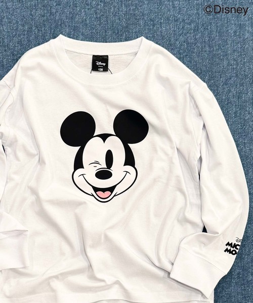 Disney(ディズニー)の「【Disney/ディズニー】MICKEYミッキーマウス キッズ オーバーサイズロンT(Tシャツ/カットソー・キッズ・オレンジ/チャコール/ベージュ/ネイビー/グレー系その他2/グレー系その他3/グリーン系その他/グレー系その他4/ホワイト系その他/ベージュ系その他/ホワイト系その他3/オフホワイト/杢グレー/ダークグリーン/ホワイト系その他2/グレー系その他・110/120/130/140/150/160)」の4枚目の写真