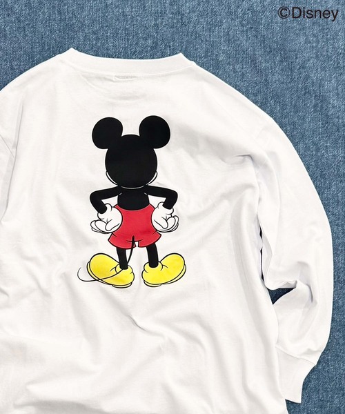 Disney(ディズニー)の「【Disney/ディズニー】MICKEYミッキーマウス キッズ オーバーサイズロンT(Tシャツ/カットソー・キッズ・オレンジ/チャコール/ベージュ/ネイビー/グレー系その他2/グレー系その他3/グリーン系その他/グレー系その他4/ホワイト系その他/ベージュ系その他/ホワイト系その他3/オフホワイト/杢グレー/ダークグリーン/ホワイト系その他2/グレー系その他・110/120/130/140/150/160)」の5枚目の写真