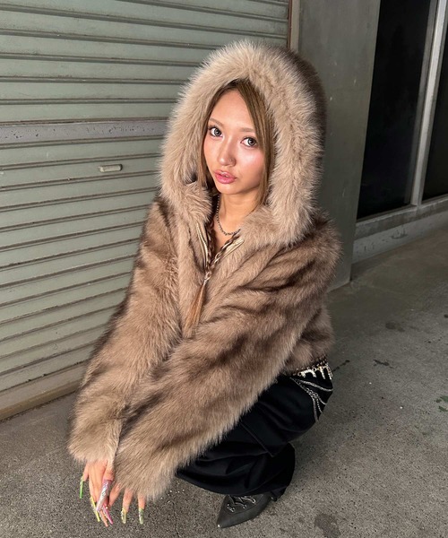d.i.a.（ダイヤ）の「フェイクファー ジップパーカー フーディ― ブルゾン（ブルゾン・レディース・ホワイト/ベージュ/ブラウン・FREE）」の22枚目の写真