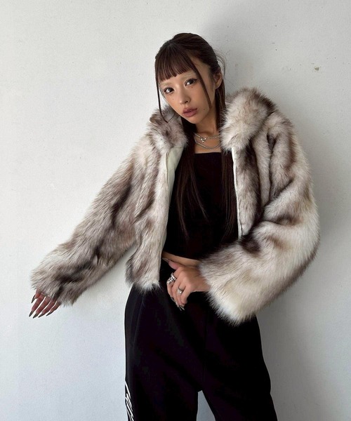 d.i.a パーカー フェイクファー ジップパーカー フーディ― ブルゾン（ブルゾン