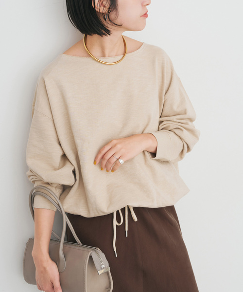 Spick & Span(スピックアンドスパン)の「コットンスラブミニ裏毛プルオーバー(スウェット・レディース・チャコールグレー/ベージュ・FREE)」の1枚目の写真