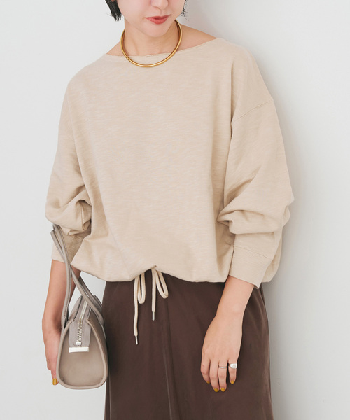 Spick & Span(スピックアンドスパン)の「コットンスラブミニ裏毛プルオーバー(スウェット・レディース・チャコールグレー/ベージュ・FREE)」の13枚目の写真