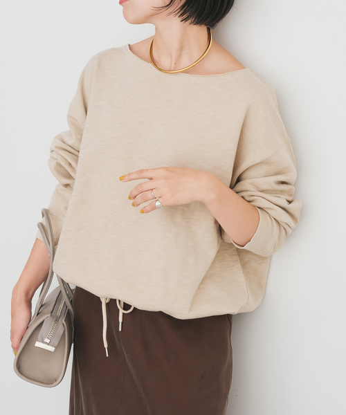 Spick & Span(スピックアンドスパン)の「コットンスラブミニ裏毛プルオーバー(スウェット・レディース・チャコールグレー/ベージュ・FREE)」の14枚目の写真