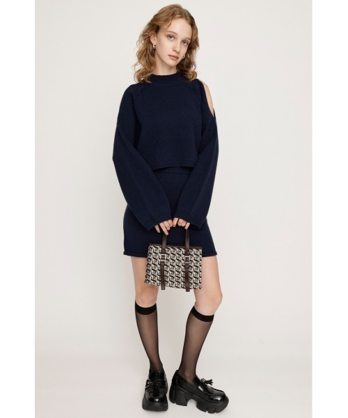 SLY(スライ)の「OPEN SHOULDER SET UP オープンショルダー セットアップ 秋服 冬服(ワンピース・レディース・ネイビー/ブラック/グレー・1/2)」の10枚目の写真