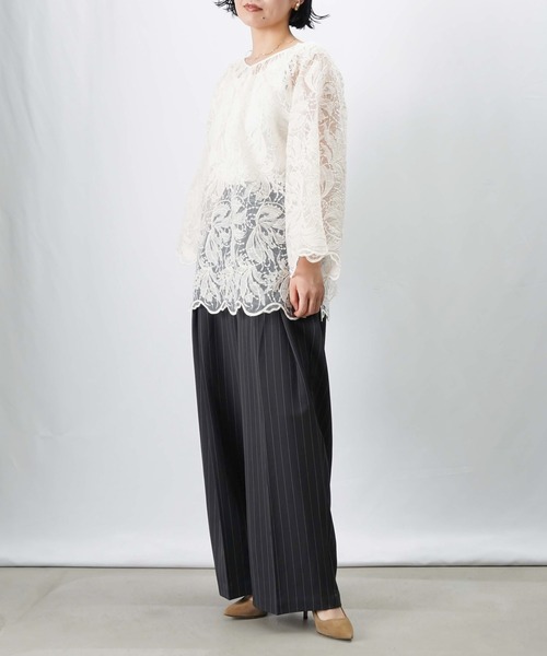 LUCA/LADY LUCK LUCA（ルカ/レディラックルカ）の「LC/LLL 配色アシメベルトストライプパンツ（その他パンツ・レディース・チャコールグレー/ブラウン・FREE）」の9枚目の写真