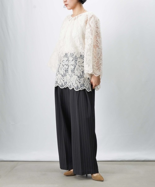 LUCA/LADY LUCK LUCA（ルカ/レディラックルカ）の「LC/LLL 配色アシメベルトストライプパンツ（その他パンツ・レディース・チャコールグレー/ブラウン・FREE）」の12枚目の写真