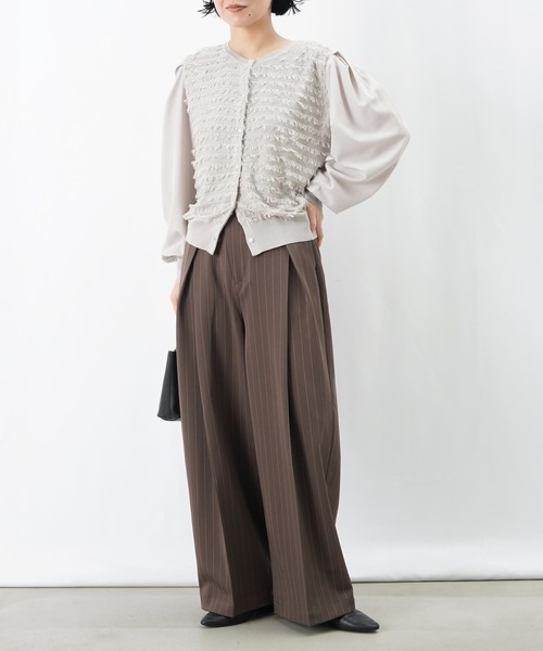 LUCA/LADY LUCK LUCA（ルカ/レディラックルカ）の「LC/LLL 配色アシメベルトストライプパンツ（その他パンツ・レディース・チャコールグレー/ブラウン・FREE）」の18枚目の写真