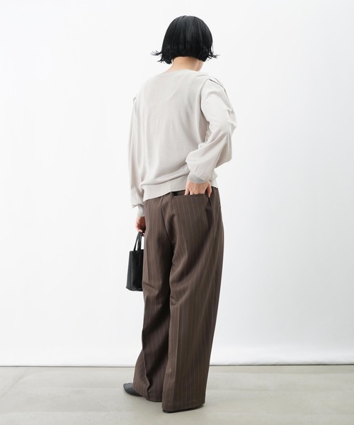 LUCA/LADY LUCK LUCA（ルカ/レディラックルカ）の「LC/LLL 配色アシメベルトストライプパンツ（その他パンツ・レディース・チャコールグレー/ブラウン・FREE）」の20枚目の写真