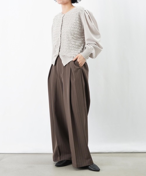 LUCA/LADY LUCK LUCA（ルカ/レディラックルカ）の「LC/LLL 配色アシメベルトストライプパンツ（その他パンツ・レディース・チャコールグレー/ブラウン・FREE）」の19枚目の写真