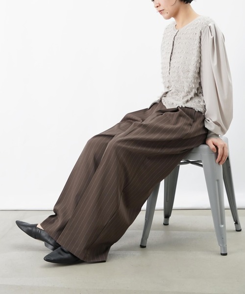 LUCA/LADY LUCK LUCA（ルカ/レディラックルカ）の「LC/LLL 配色アシメベルトストライプパンツ（その他パンツ・レディース・チャコールグレー/ブラウン・FREE）」の21枚目の写真