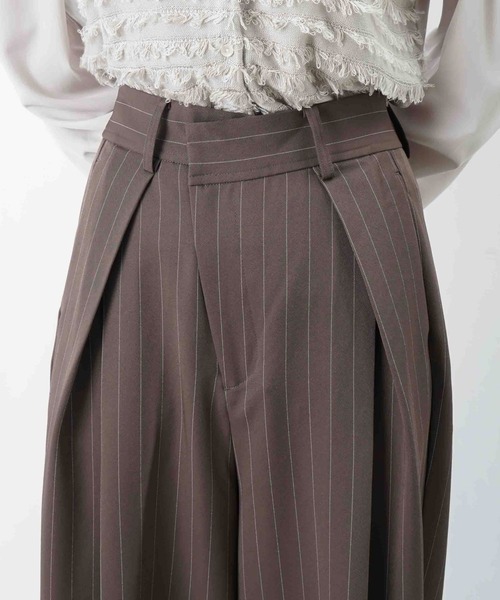 LUCA/LADY LUCK LUCA（ルカ/レディラックルカ）の「LC/LLL 配色アシメベルトストライプパンツ（その他パンツ・レディース・チャコールグレー/ブラウン・FREE）」の6枚目の写真