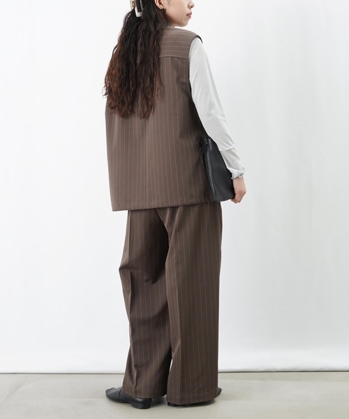 LUCA/LADY LUCK LUCA（ルカ/レディラックルカ）の「LC/LLL 配色アシメベルトストライプパンツ（その他パンツ・レディース・チャコールグレー/ブラウン・FREE）」の22枚目の写真