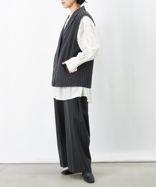 LUCA/LADY LUCK LUCA（ルカ/レディラックルカ）の「LC/LLL 配色アシメベルトストライプパンツ（その他パンツ・レディース・チャコールグレー/ブラウン・FREE）」の11枚目の写真