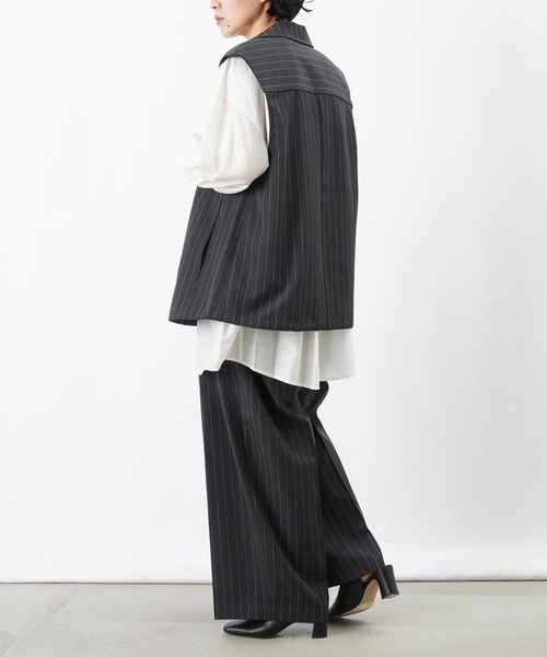 LUCA/LADY LUCK LUCA（ルカ/レディラックルカ）の「LC/LLL 配色アシメベルトストライプパンツ（その他パンツ・レディース・チャコールグレー/ブラウン・FREE）」の15枚目の写真