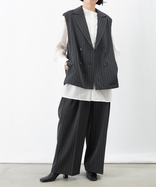 LUCA/LADY LUCK LUCA（ルカ/レディラックルカ）の「LC/LLL 配色アシメベルトストライプパンツ（その他パンツ・レディース・チャコールグレー/ブラウン・FREE）」の13枚目の写真