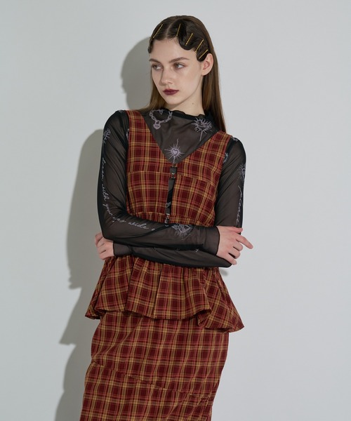 ANNA SUI NYC（アナ スイ エヌ ワイ シー）の「ハート総柄シアートップス（Tシャツ/カットソー・レディース・ブラック/ブルー/ベージュ・FREE）」の4枚目の写真