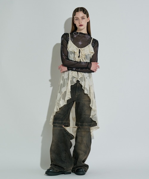 ANNA SUI NYC（アナ スイ エヌ ワイ シー）の「ハート総柄シアートップス（Tシャツ/カットソー・レディース・ブラック/ブルー/ベージュ・FREE）」の6枚目の写真