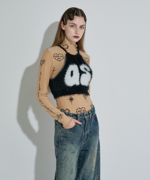 ANNA SUI NYC（アナ スイ エヌ ワイ シー）の「ハート総柄シアートップス（Tシャツ/カットソー・レディース・ブラック/ブルー/ベージュ・FREE）」の16枚目の写真