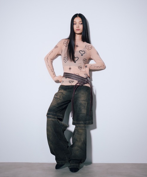 ANNA SUI NYC（アナ スイ エヌ ワイ シー）の「ハート総柄シアートップス（Tシャツ/カットソー・レディース・ブラック/ブルー/ベージュ・FREE）」の14枚目の写真