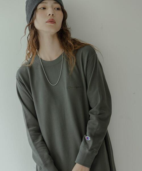 Champion（チャンピオン）の「『別注』Champion×Sonny Label　裏毛スウェットテントワンピース（ワンピース・レディース・ブラック/グレー/スミクロ・SMALL/FREE）」の4枚目の写真