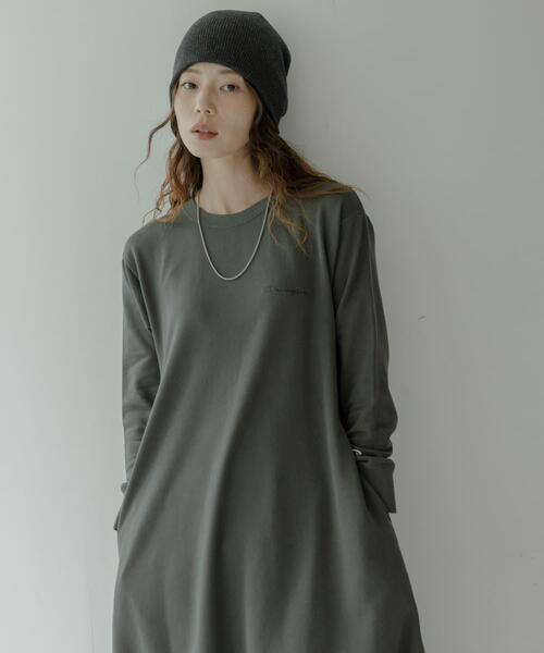 Champion（チャンピオン）の「『別注』Champion×Sonny Label　裏毛スウェットテントワンピース（ワンピース・レディース・ブラック/グレー/スミクロ・SMALL/FREE）」の5枚目の写真