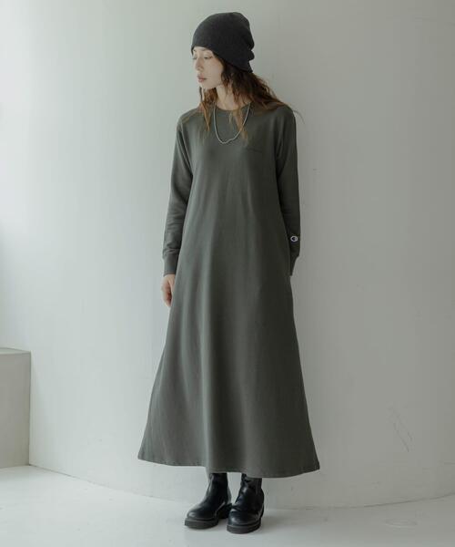 Champion（チャンピオン）の「『別注』Champion×Sonny Label　裏毛スウェットテントワンピース（ワンピース・レディース・ブラック/グレー/スミクロ・SMALL/FREE）」の7枚目の写真