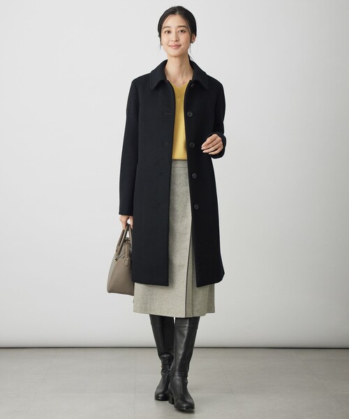 ショートビーバー ロング丈 ステンカラー コート（ステンカラーコート