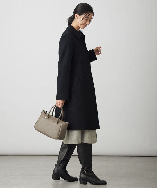 ショートビーバー ロング丈 ステンカラー コート（ステンカラーコート