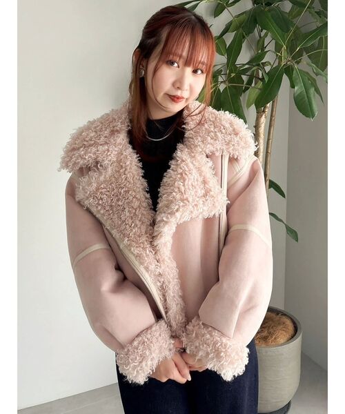 ムートンコート 1980's [mariella garbieri] ムートンコート ブラウン 実寸(L