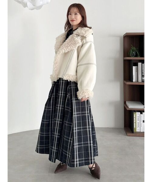 セール】ビッグカラームートンブルゾン（ムートンコート）｜dazzlin