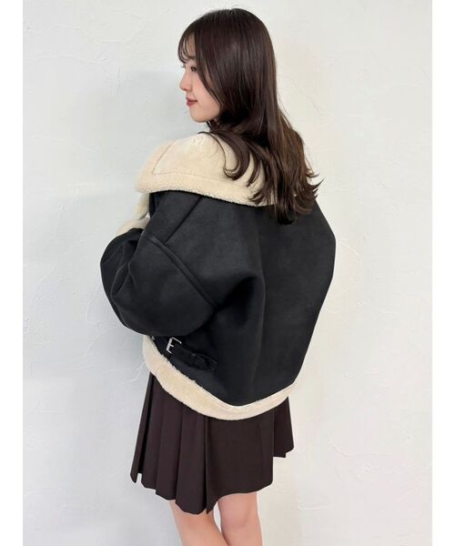 セール】ビッグカラームートンブルゾン（ムートンコート）｜dazzlin