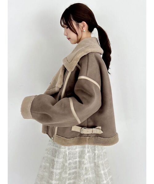 セール】ビッグカラームートンブルゾン（ムートンコート）｜dazzlin