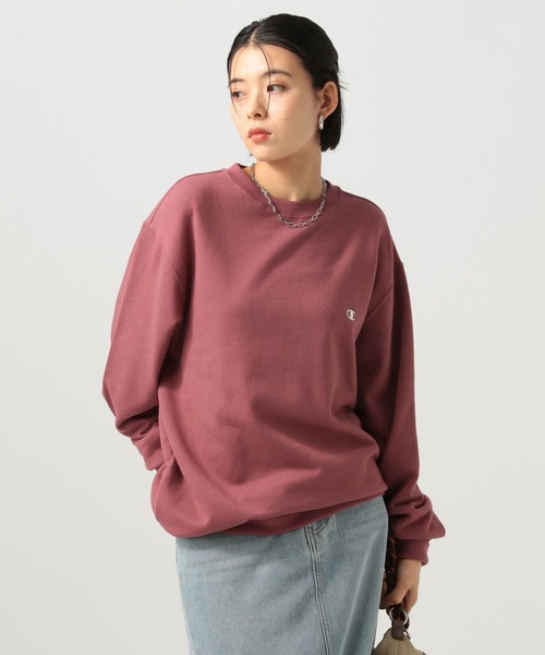 Champion(チャンピオン)の「【Champion(チャンピオン)】別注刺繍ロングスリーブスウェット(裏毛)(スウェット・レディース・オートミール/ネイビー/ライトグレー/レンガ・FREE)」の4枚目の写真
