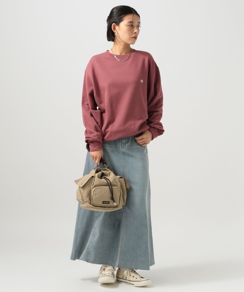 Champion(チャンピオン)の「【Champion(チャンピオン)】別注刺繍ロングスリーブスウェット(裏毛)(スウェット・レディース・オートミール/ネイビー/ライトグレー/レンガ・FREE)」の5枚目の写真