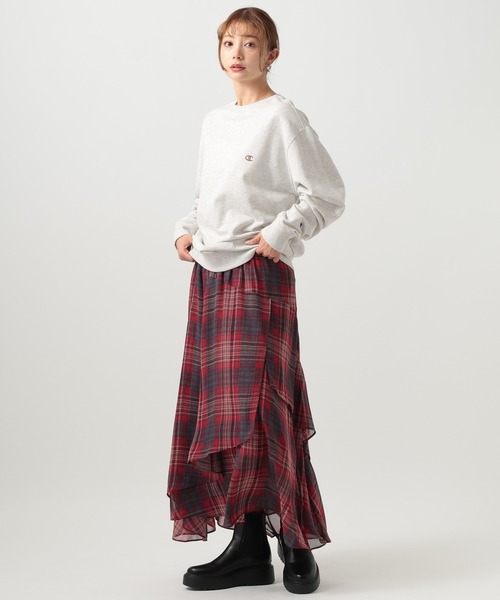 Champion(チャンピオン)の「【Champion(チャンピオン)】別注刺繍ロングスリーブスウェット(裏毛)(スウェット・レディース・オートミール/ネイビー/ライトグレー/レンガ・FREE)」の18枚目の写真