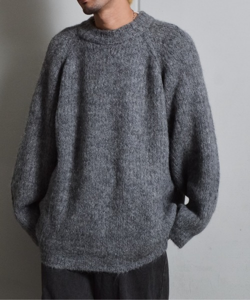 DOUBLE STEAL（ダブルスティール）の「ラグランシャギーニット（ニット/セーター・メンズ・グレー/ブラック/ベージュ・SMALL/MEDIUM/LARGE）」の3枚目の写真