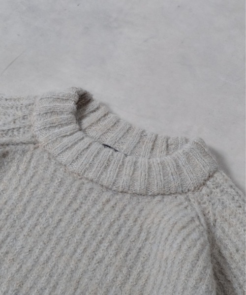 DOUBLE STEAL（ダブルスティール）の「ラグランシャギーニット（ニット/セーター・メンズ・グレー/ブラック/ベージュ・SMALL/MEDIUM/LARGE）」の6枚目の写真