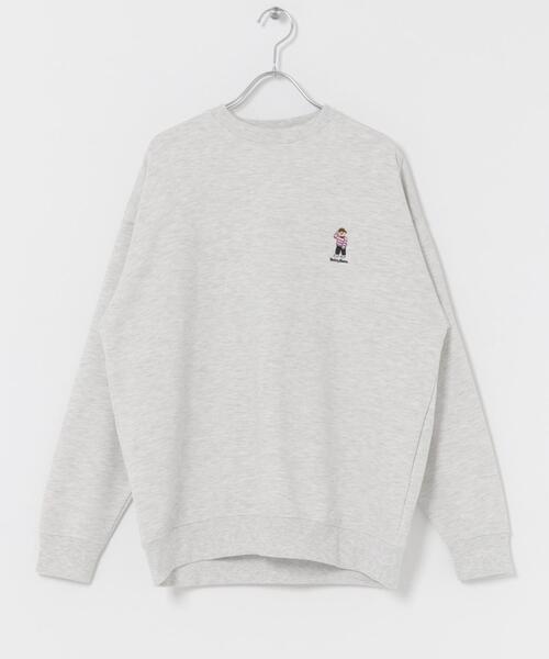 ITEMS URBANRESEARCH（アイテムズ アーバンリサーチ）の「TeddyBear ワンポイント スウェット（スウェット・メンズ・バーガンディー/グリーン/オートミール/ネイビー・LARGE/MEDIUM）」の9枚目の写真