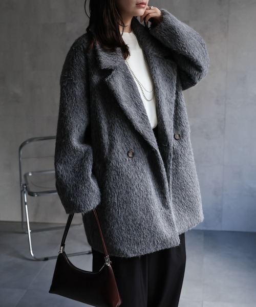 【新品未使用】aereシャギージャケットコート aere シャギージャケットコート 38