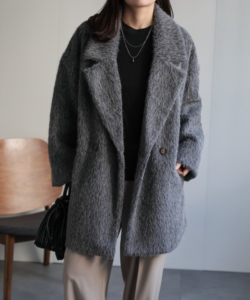 セール】フェザーシャギーミドル丈コート（その他アウター）｜ap retro