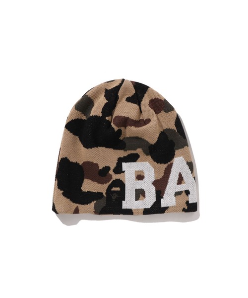 A BATHING APE（アベイシングエイプ）の「1ST CAMO KNIT CAP（ニットキャップ/ビーニー・メンズ・イエロー/オレンジ/グリーン・FREE）」の2枚目の写真